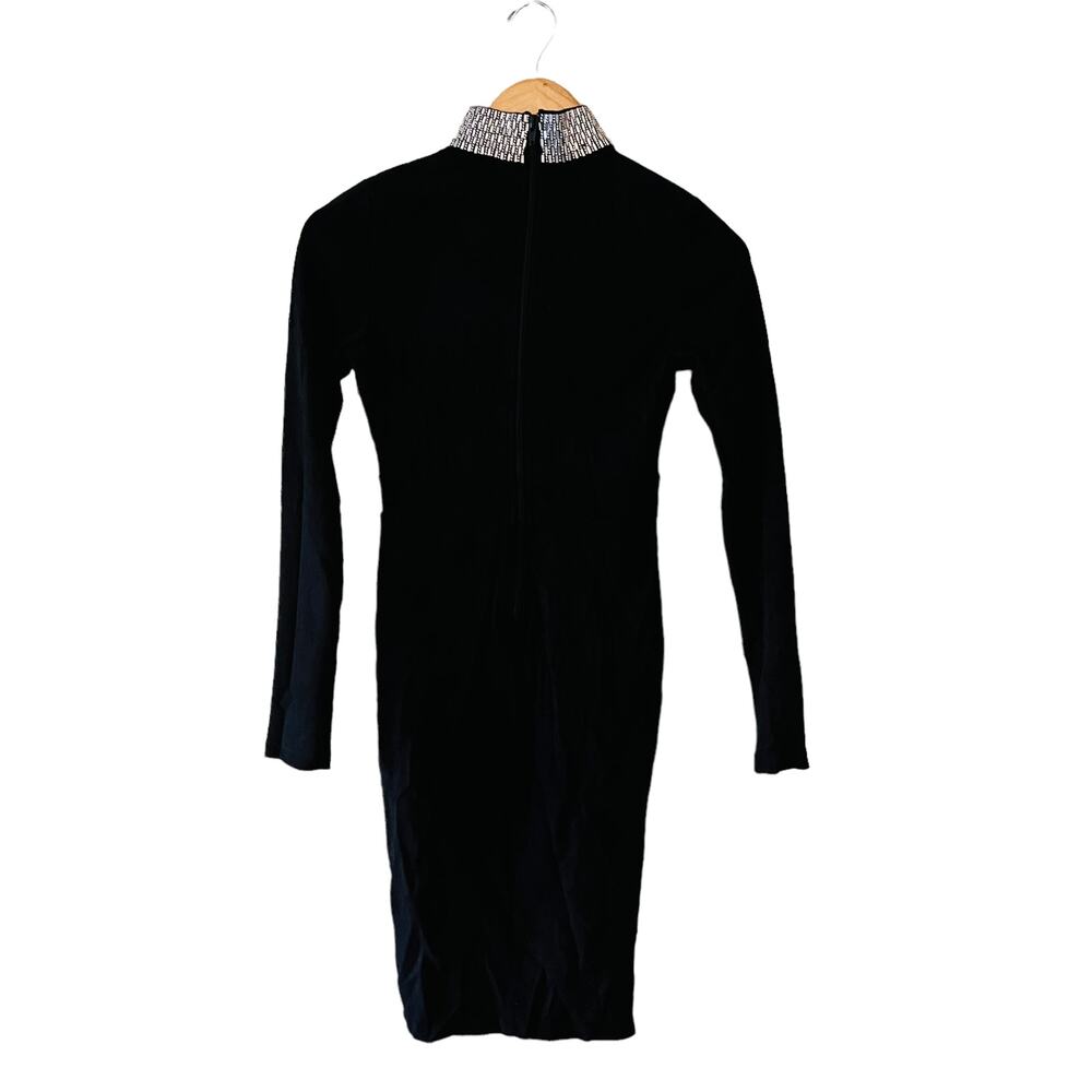 Fashion Nova Another Dream Mock Neck Suede Dress Size S Small NWT Black - Picture 3 of 10